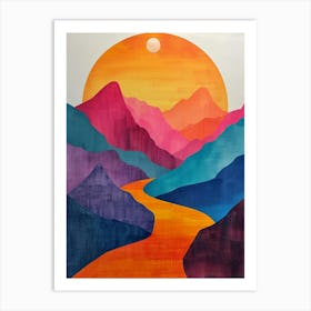 Sunset In The Mountains 62 Art Print