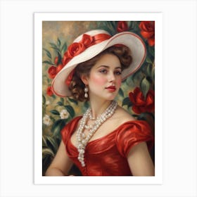 Lady In Red Art Print