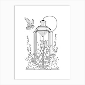 Bee Feeder 1 William Morris Style Art Print