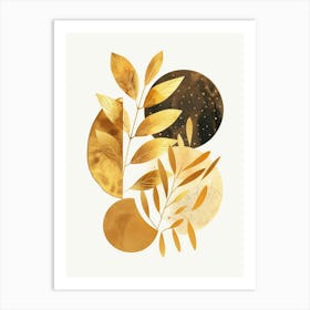 Gold Leaves 4 Art Print