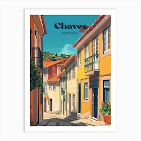 Chaves Portugal Street Travel Art Illustration Art Print