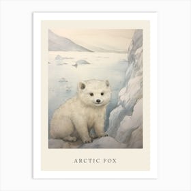 Beatrix Potter Inspired  Animal Watercolour Arctic Fox 3 Art Print