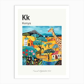 Kids Travel Alphabet  Kenya 2 Art Print