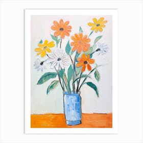 Flower Painting Fauvist Style Marigold 3 Art Print