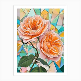 English Roses Painting Rose Geometric 8 Art Print