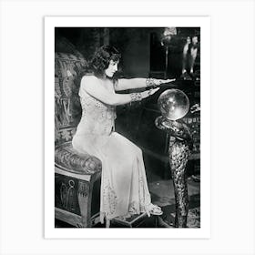 Crystal Ball Lady with Egyptian Throne and Snake - Pauline Frederick as Potiphar's wife From the Play Joseph and His Brethren. 1930s Vintage Art Deco Remastered Photograph Gypsy Fortune Teller Psychic Witch Tarot Moon Witchy Art Print