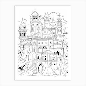 The Sultan S Palace (Aladdin) Fantasy Inspired Line Art 4 Art Print