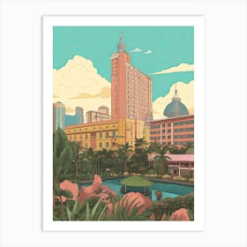 Kuala Lumpur Malaysia Travel Illustration 1 Art Print