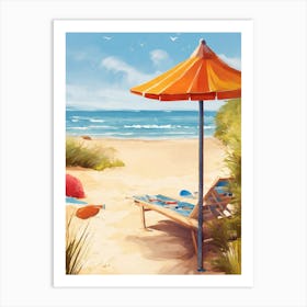 Beach Umbrella-Festival Vibes -Sunshine Delights-Seaside Inspirations Art Print