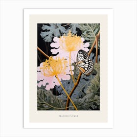 Flower Illustration Peacock Flower 3 Poster Art Print