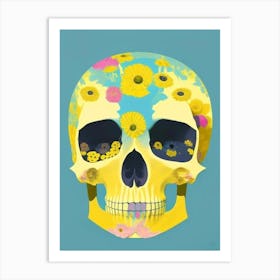 Skull With Floral Patterns Yellow 1 Paul Klee Art Print