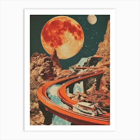 Retro Kitsch Rollercoaster Collage 4 Art Print