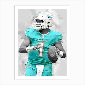 Tua Tagovailoa Miami Dolphins Art Print