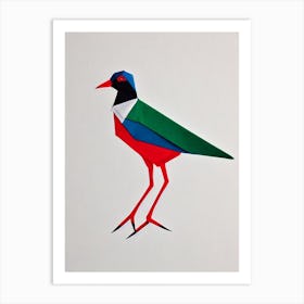 Lapwing Origami Bird Art Print