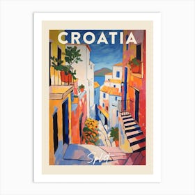 Split Croatia 6 Fauvist Painting Travel Poster Art Print