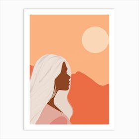 Woman In The Sunset Art Print