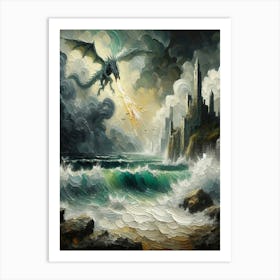 Dragon In The Storm Art Print