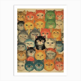 Collection Of Vintage Cats Kitsch 1 Art Print