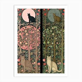 William Morris Cat In The Moonlight 30 Art Print