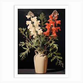 Bouquet Of Monkshood Flowers, Autumn Fall Florals Painting 0 Art Print