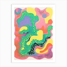 Abstract Landscape Risograph Style 24 Art Print