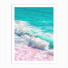 Waves Crashing In Pink And Blue Art Print