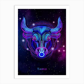 Taurus Zodiac Sign — Zodiac neon signs Poster