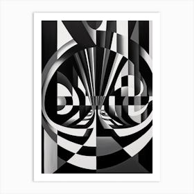 Illusion Abstract Black And White 3 Art Print