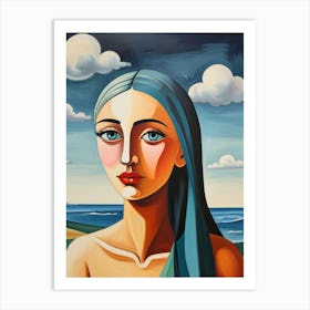 Woman On The Beach Art Print