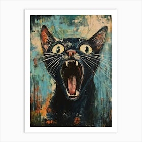 Fantastic Screaming Cat 10 Art Print