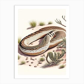 Eastern Diamondback Rattlesnake Vintage Art Print