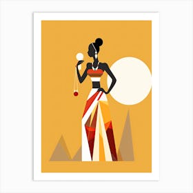 Minimalist Strokes of African Tribal Spirit Art Print