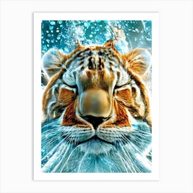 Tiger In The Water Art Print