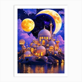 Moon And Stars 6 Art Print