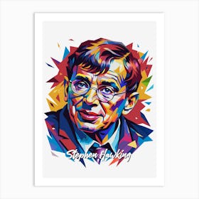 Stephen Hawking 01 Portrait WPAP Pop Art Art Print