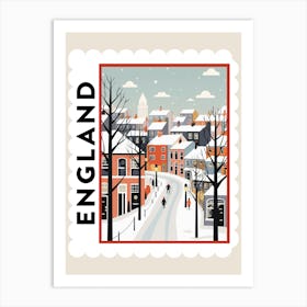 Retro Winter Stamp Poster Newcastle United Kingdom 2 Art Print