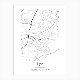 Lye,United Kingdom Minimalist Map Póster