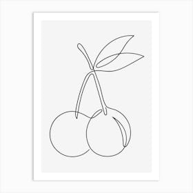 Cherries monoline drawing Art Print