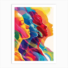 Three Women'S Faces Art Print