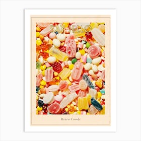 Retro Candy Rainbow Pattern Poster Art Print