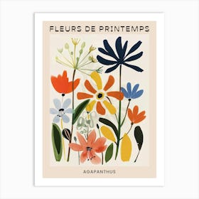 Spring Floral French Poster  Agapanthus 1 Art Print