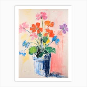 Flower Painting Fauvist Style Geranium 1 Art Print