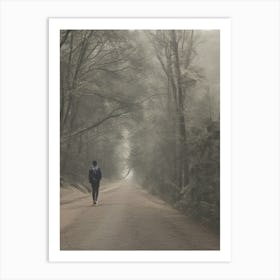 Person Walking Down A Road Art Print