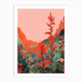 Boho Wildflower Painting Cardinal Flower 3 Art Print