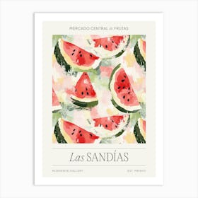 Summer Fruit Market, Impressionist Watermelon Art Print