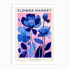 Blue Flower Market Poster Cyclamen 1 Art Print