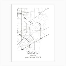 Garland,United States Minimalist Map Poster