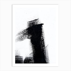 Black Ink On White. Abstract black paint background. Art Print