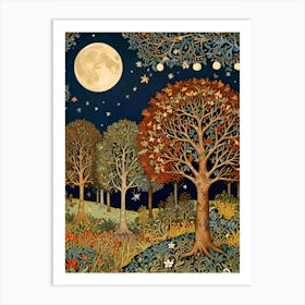 William Morris Moonlight In The Forest 21 Art Print