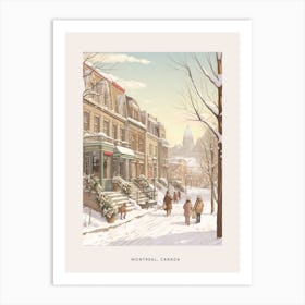 Vintage Winter Poster Montreal Canada Art Print